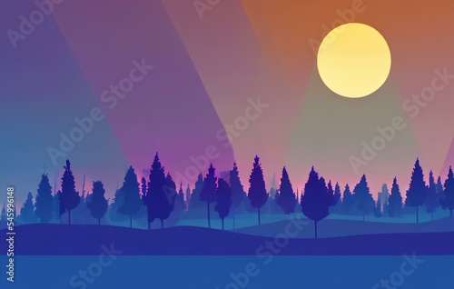 silhouette of landscape illustration © LikotoArtworks