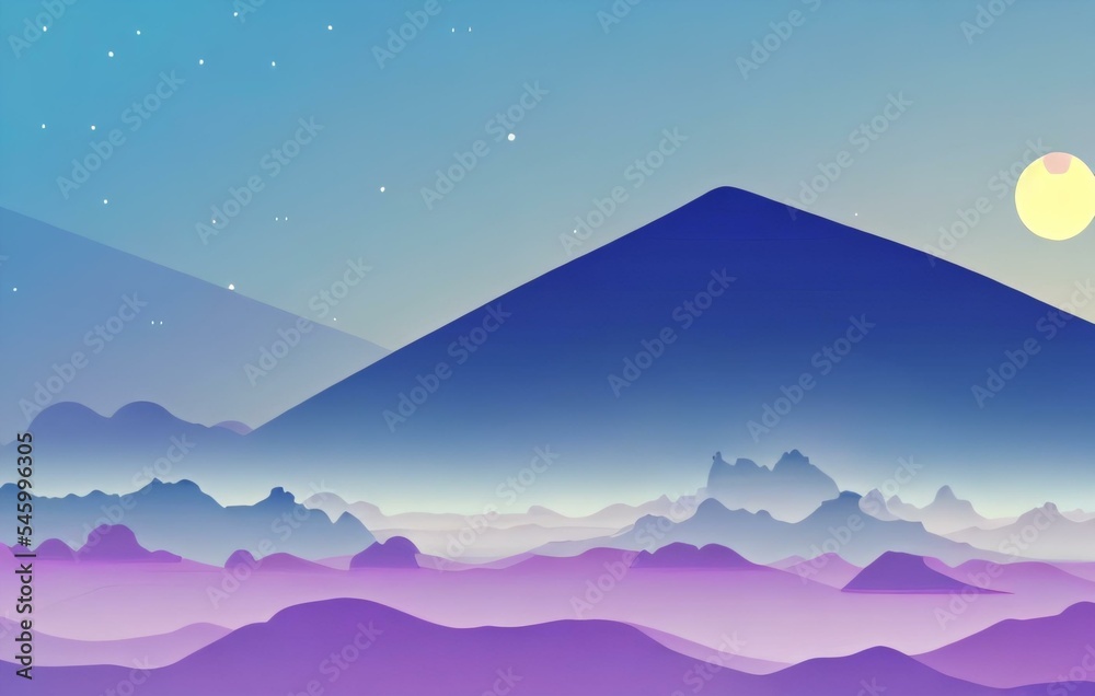 Fototapeta premium silhouette of landscape illustration