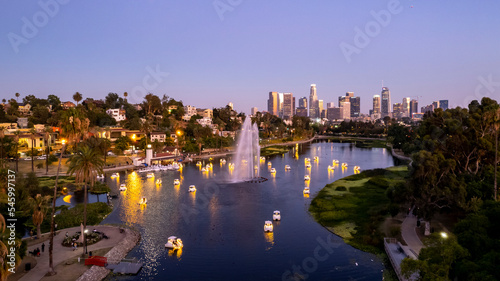 Echo Park Lake Downtown Los Angeles photo