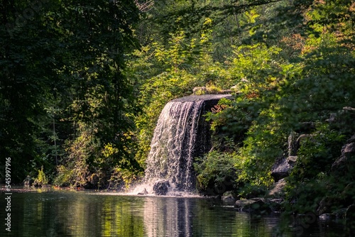 Waterfall in Bois de Vincennes in Paris, France photo