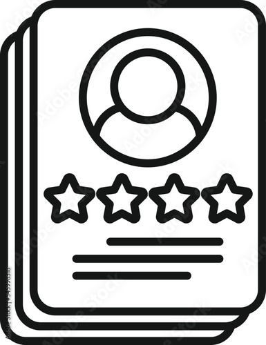 Client cv icon outline vector. Star survey. Service rate