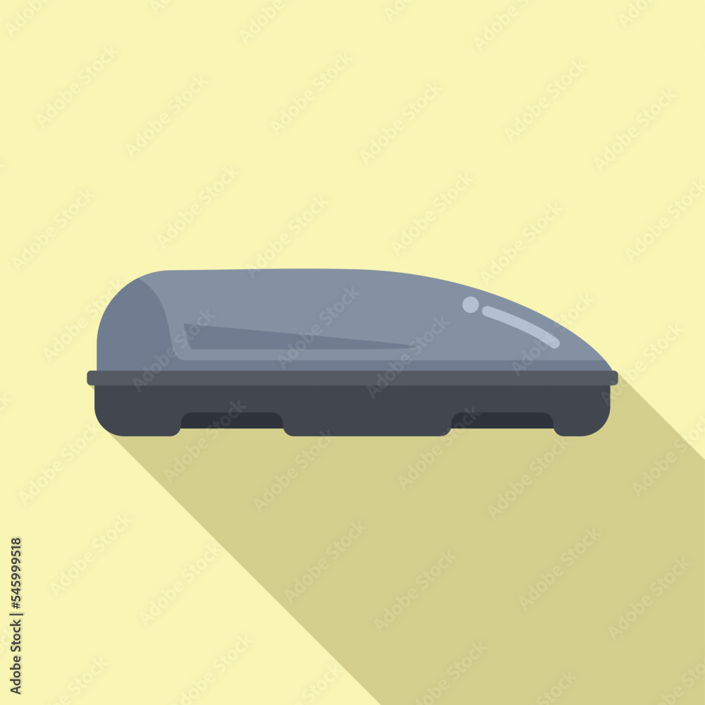 Car roof luggage icon flat vector. Box trunk. Load trip Car roof luggage icon flat vector. Box trunk. Load trip