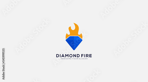 Free Download Diamond Fire vector logo design template illustration - GFXLoad