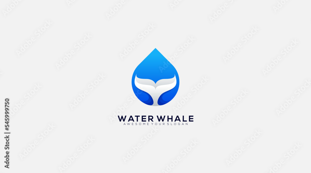 Water whale vector logo design logo template Water whale vector logo design logo template