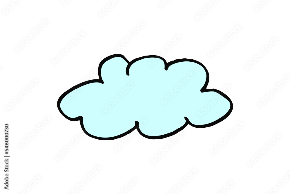 blue cloud doodle style hand drawn with felt pen blue cloud doodle style hand drawn with felt pen