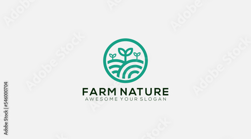 Nature Farm logo design vector illustration