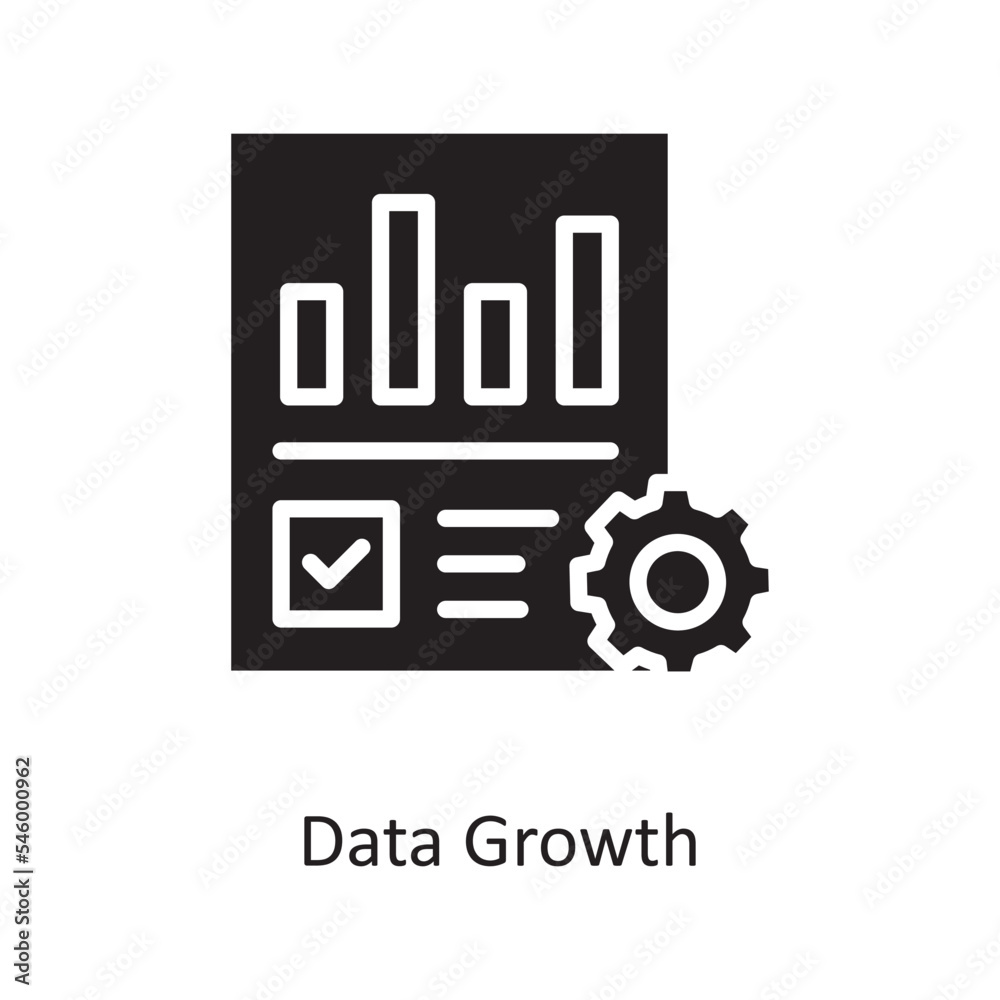Data Growth Vector Solid Icon Design illustration. Cloud Computing Symbol on White background EPS 10 File Data Growth Vector Solid Icon Design illustration. Cloud Computing Symbol on White background EPS 10 File