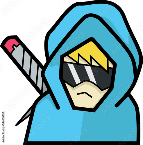 Assassin icon isolated on a white background.