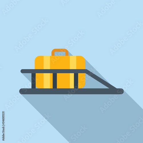 Roof bag rack icon flat vector. Car trunk. Carrier trip