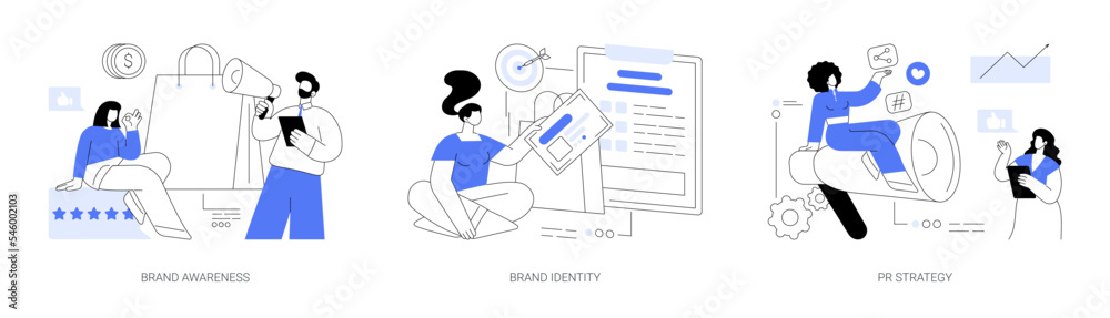 Brand management abstract concept vector illustrations. - obrazy, fototapety, plakaty 