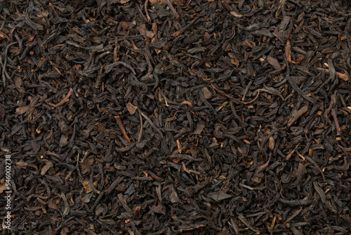  Chinese Keemun dried tea leaves close up full frame as background