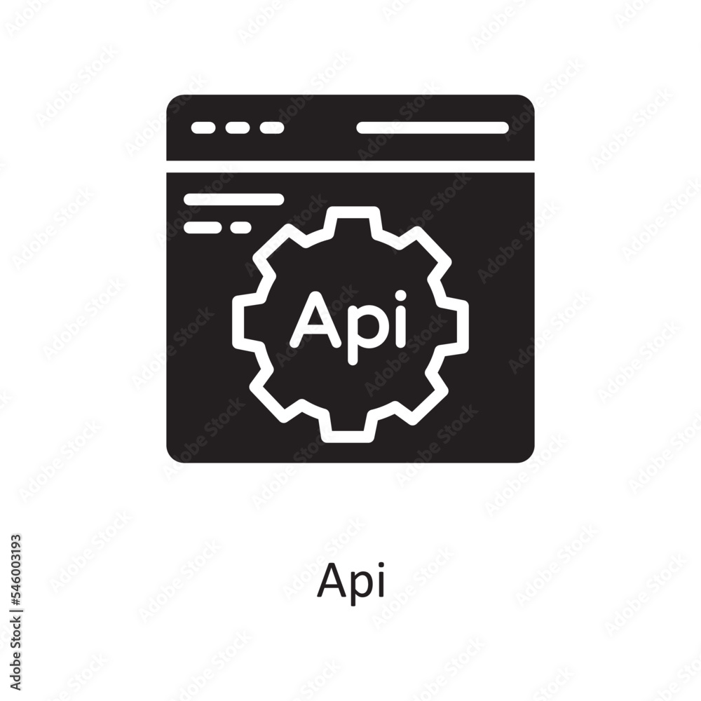 API Vector Solid Icon Design illustration. Cloud Computing Symbol on White background EPS 10 File API Vector Solid Icon Design illustration. Cloud Computing Symbol on White background EPS 10 File