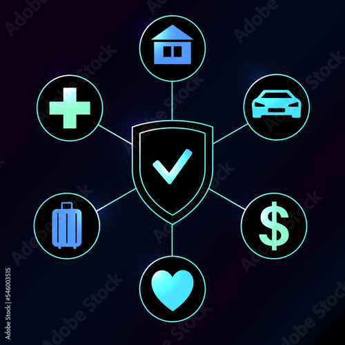 Insurance agency icons