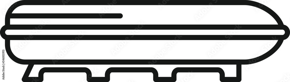 Car box icon outline vector. Roof trunk. Travel cargo Car box icon outline vector. Roof trunk. Travel cargo