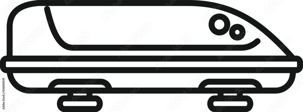 Auto roof box icon outline vector. Car travel. Vacation cargo Auto roof box icon outline vector. Car travel. Vacation cargo