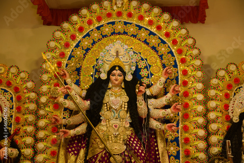 Photos godess durga idol during puja carnival in india
