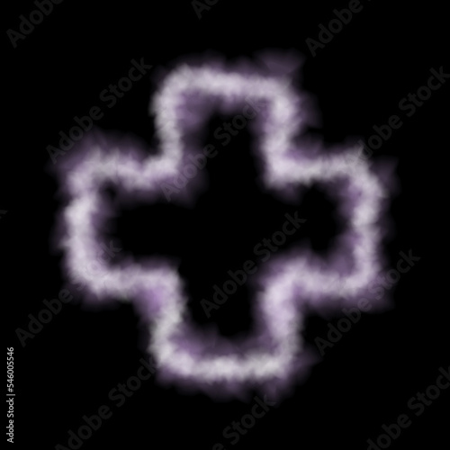 Smoke cross. Isolated on bl...