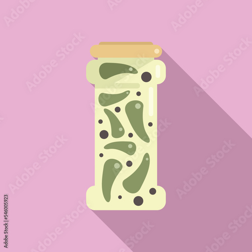 Canned vegetables icon flat vector. Pickle food. Glass jar