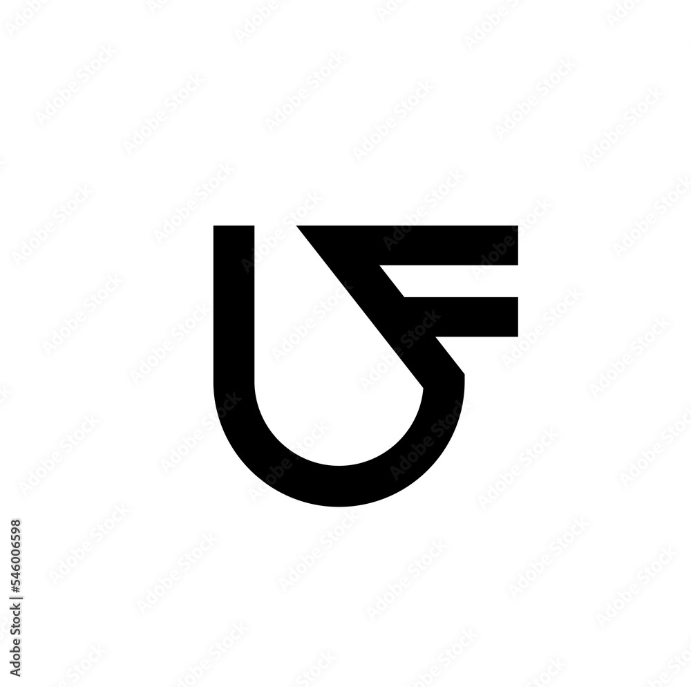 UF company name initial letters icon. UF company name initial letters icon.