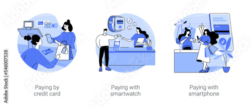 Contactless payment isolated cartoon vector illustrations se