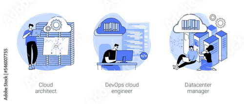 Cloud engineering isolated cartoon vector illustrations se