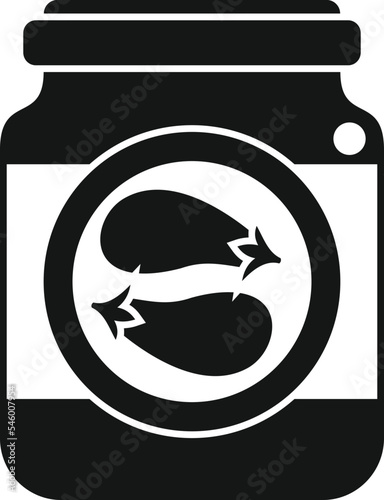 Canned eggplant icon simple vector. Food pickle. Vegetable jar