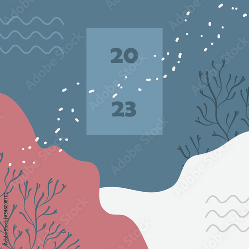 Fototapeta Naklejka Na Ścianę i Meble -  Holiday abstract template. Square banner for invitations, holiday posts, promotions. Christmas vector poster