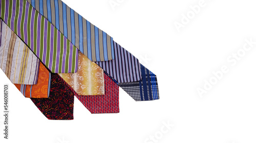 Retro or vintage close-up colorful ties or cravat. photo