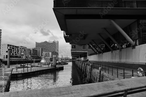 The museum harbor in HafenCity in Hamburg