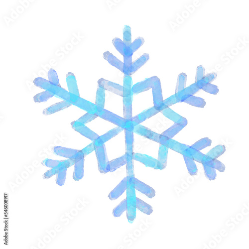 Snowflake Illustration - Handdrawn Crystal Ornament
