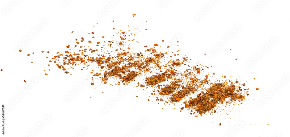 a handful of spilled spice mixture on a white background a handful of spilled spice mixture on a white background