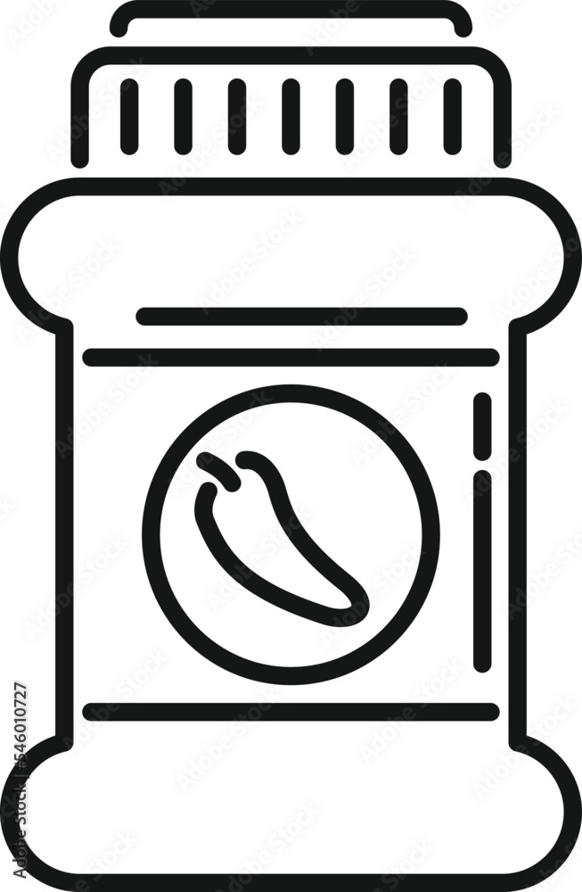 Canned pepper icon outline vector. Food pickle. Can product Canned pepper icon outline vector. Food pickle. Can product