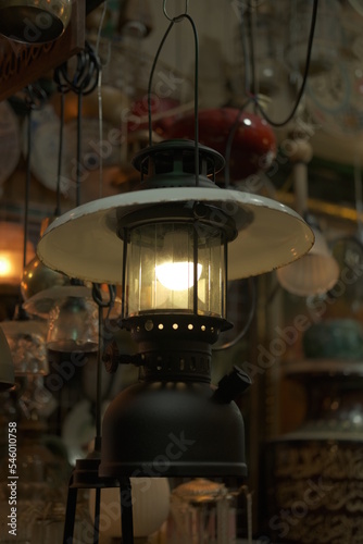 old lamp in the night