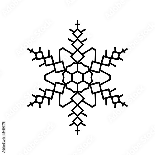snowflake winter line icon vector illustration