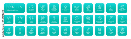 Natural cosmetics vector badge logo icons set