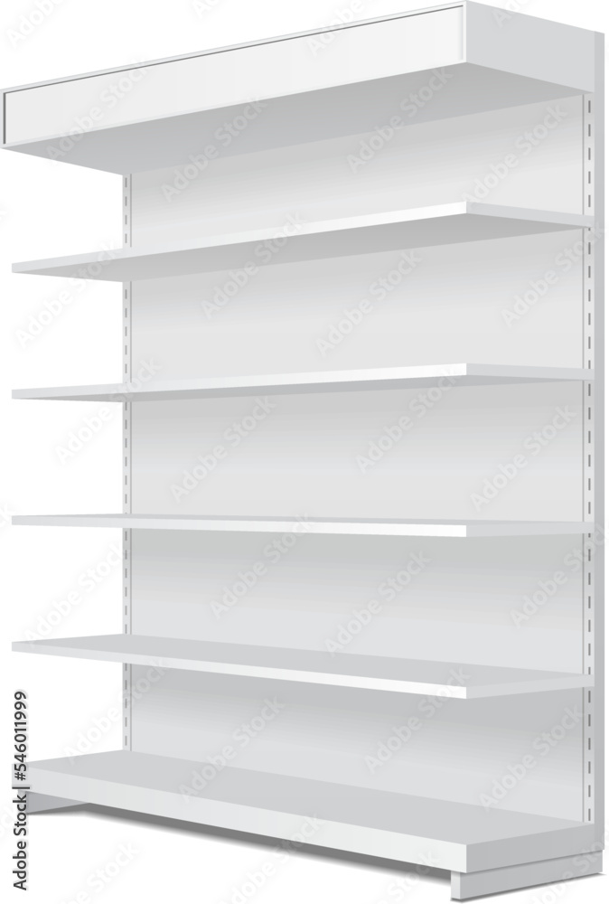 Mockup Blank Empty Showcase Display With Retail Shelves. Front View 3D. Illustration Isolated On White Background. Mock Up Template Ready For Your Design. Product Packing Vector EPS10 Mockup Blank Empty Showcase Display With Retail Shelves. Front View 3D. Illustration Isolated On White Background. Mock Up Template Ready For Your Design. Product Packing Vector EPS10