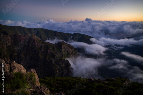Mountains at sunrise on Madeira