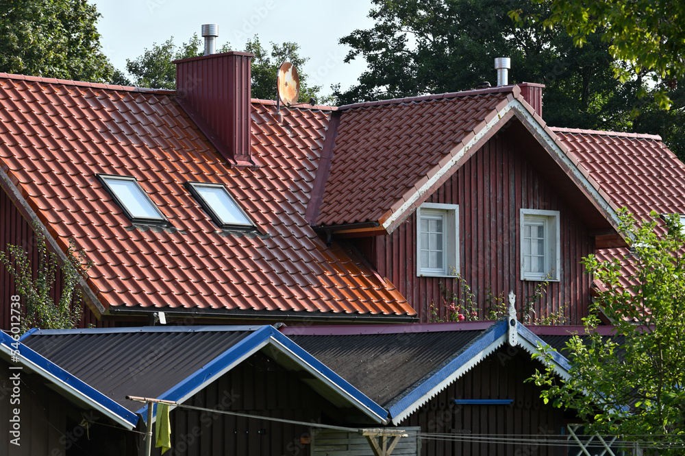 Traditional architecture in Juodkrante, Lithuania