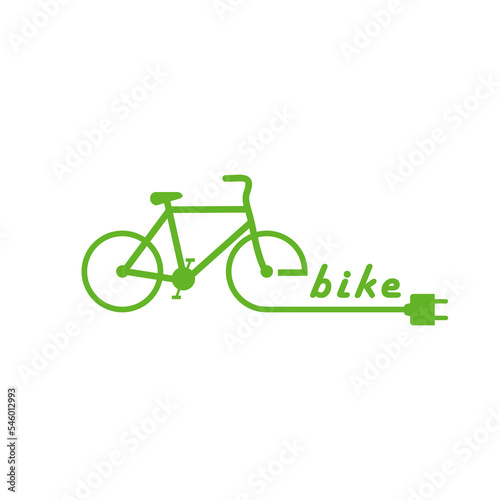 Electric bike icon bicycle charging station isolated on white background