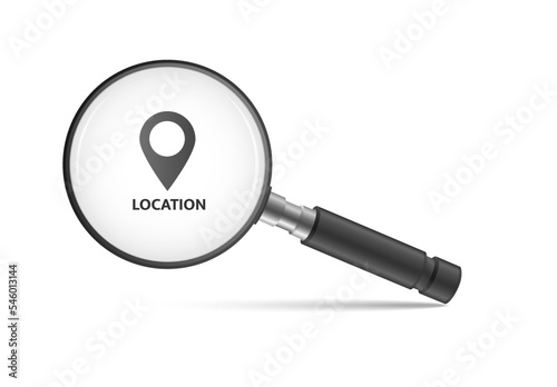 The magnifying glass doing search to find location