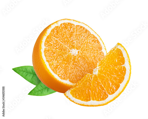 Orange citrus fruit isolated on white or transparent background. photo