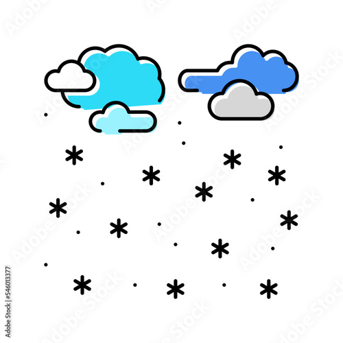 snowfall winter color icon vector illustration