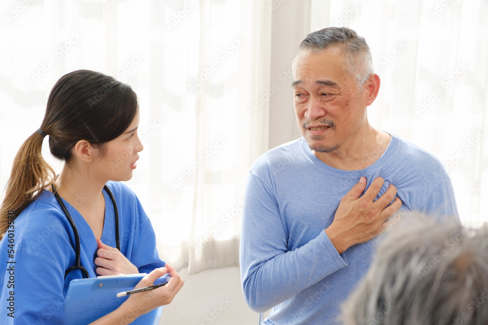 The caregiver therapist sits with a group of Asian senior people in a circle for checking physical and mental health in a group elderly therapy session. The nursing home facilitates a support group The caregiver therapist sits with a group of Asian senior people in a circle for checking physical and mental health in a group elderly therapy session. The nursing home facilitates a support group