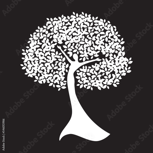 mother earth, lady become beautiful tree