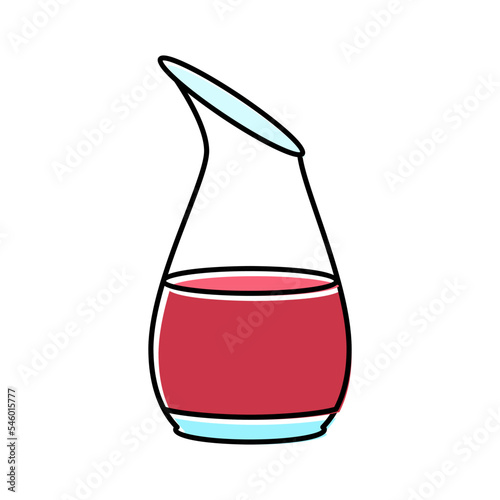 decanter merlot wine glass color icon vector illustration