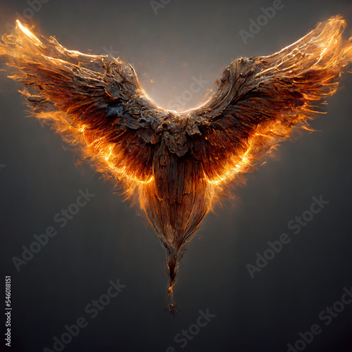 realistic phoenix fire bird photo
