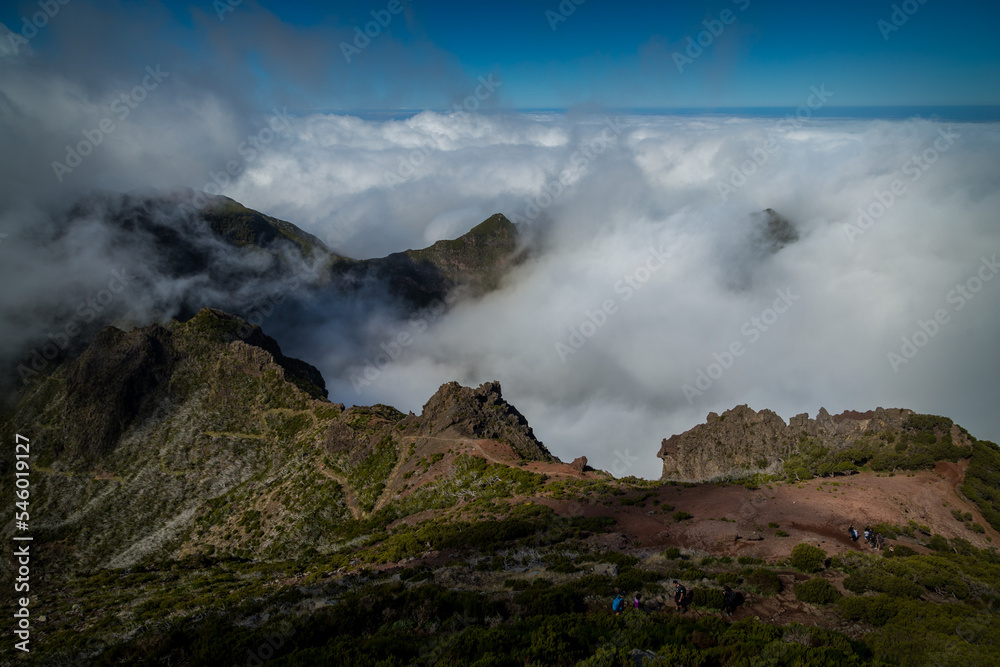 Mountains on Madeira with fog
