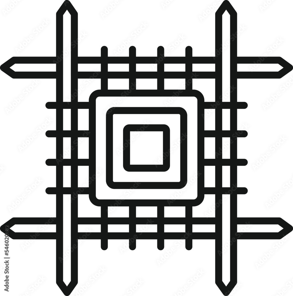 Knitting square icon outline vector. Wool knit. Warm craft Knitting square icon outline vector. Wool knit. Warm craft