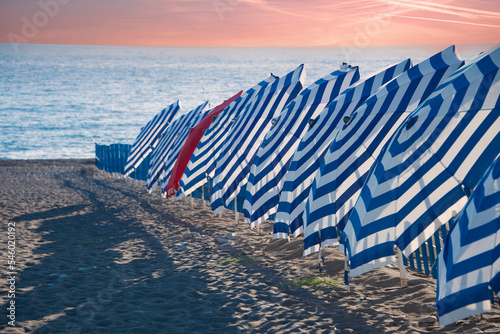 Umbrellas put out to dry after the summer