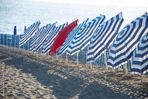 Umbrellas put out to dry after the summer